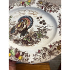 Vintage Turkey Thanksgiving Platter Transferware Made In Japan