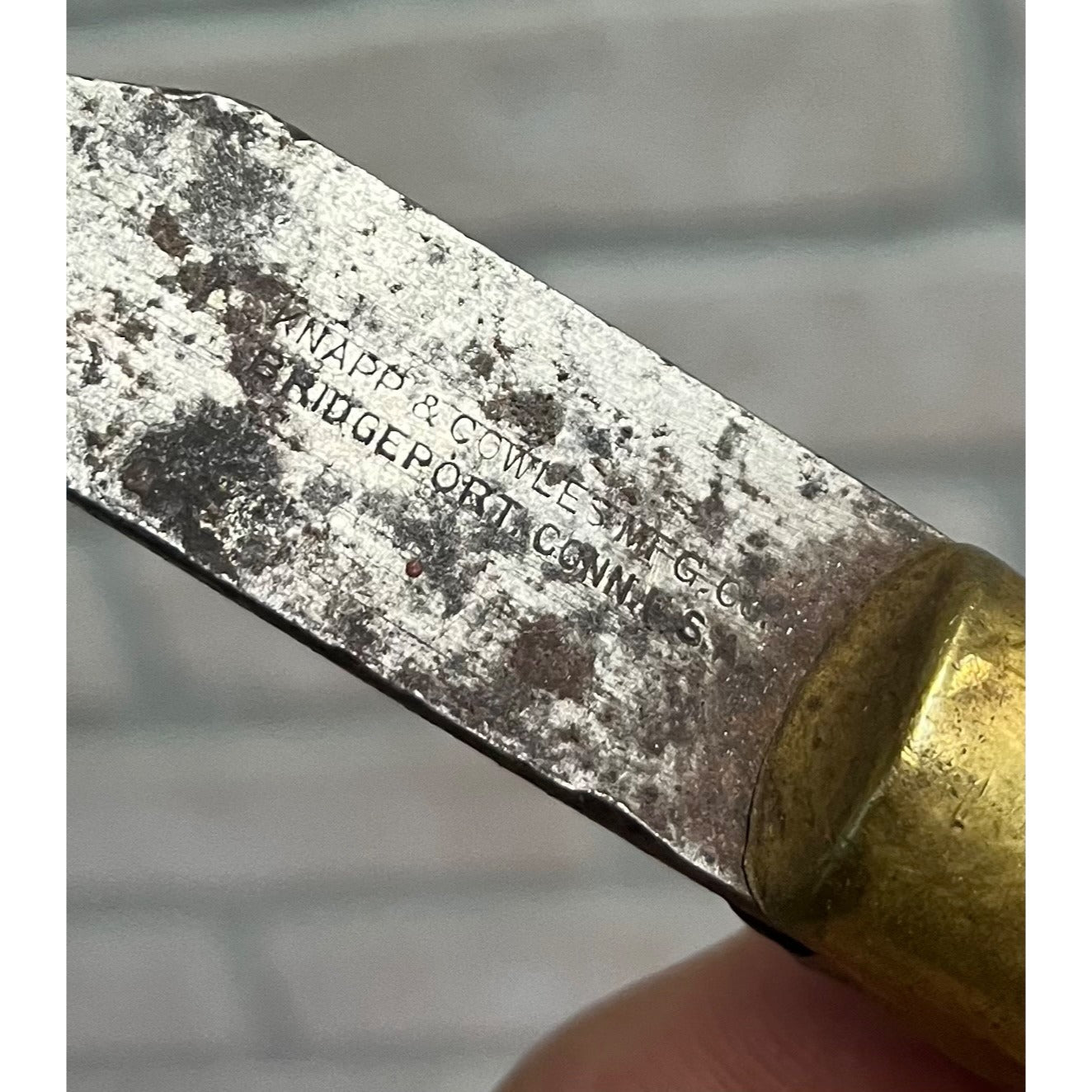 Antique Early Knapp & Cowles Cabinetmaker's Wood Screwdriver Brass Collar 11.5"