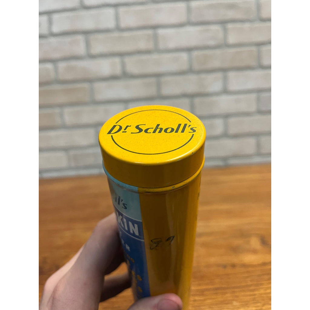 Antique 1950s Dr Scholl's Moleskin Foot Plaster Tin Litho Medicine Can Vintage