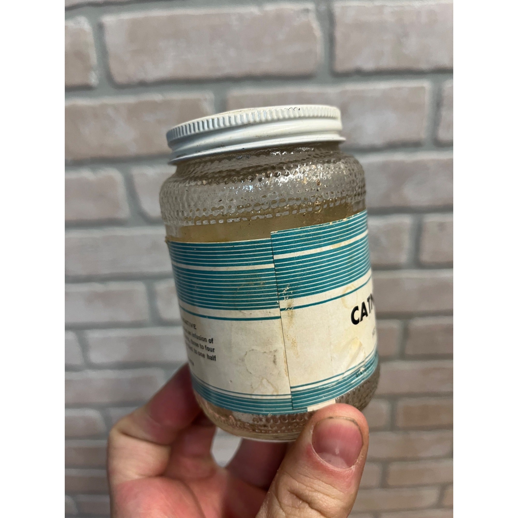 Vintage Kent Drug Co. Catnip Leaves Empty Glass Jar Apothecary