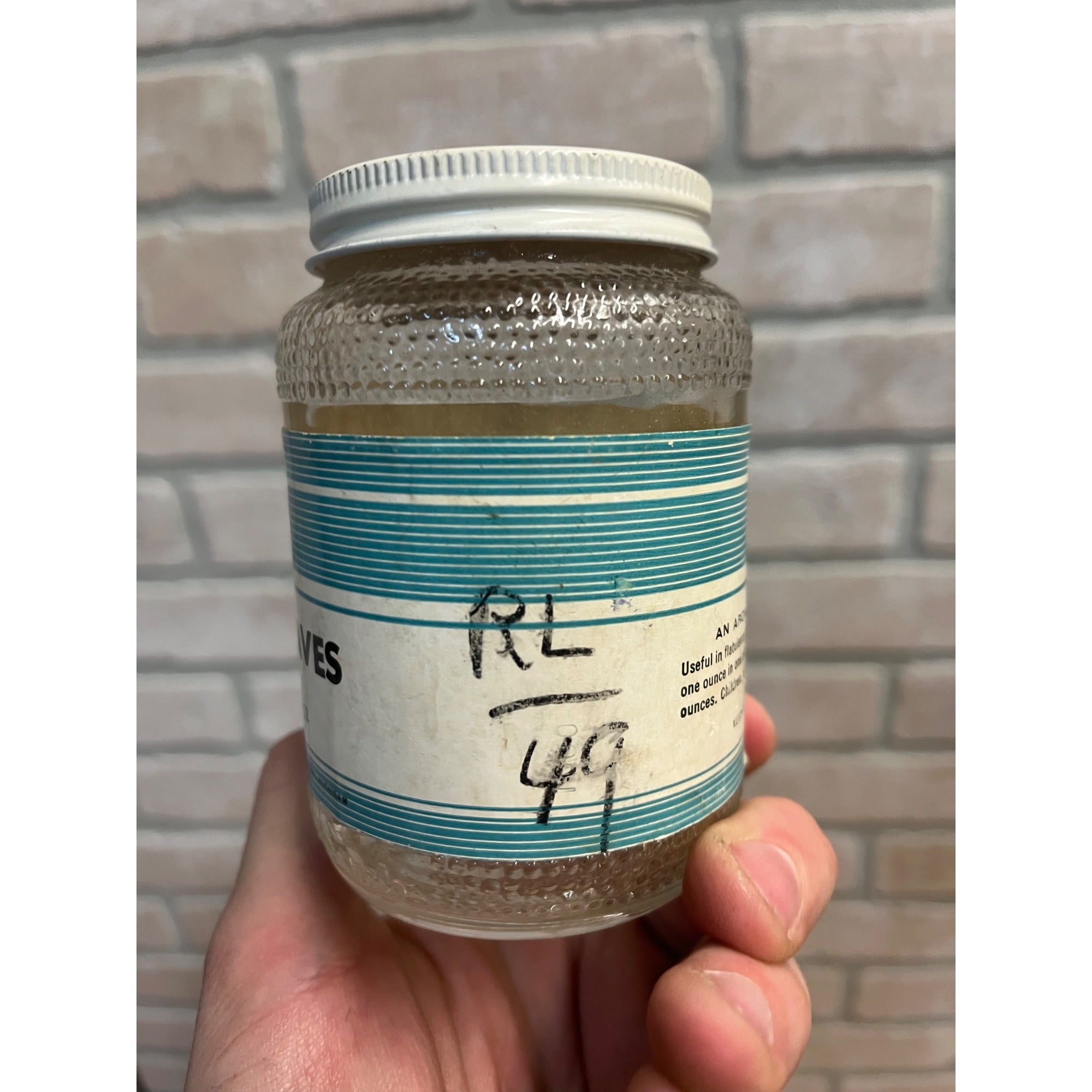 Vintage Kent Drug Co. Catnip Leaves Empty Glass Jar Apothecary