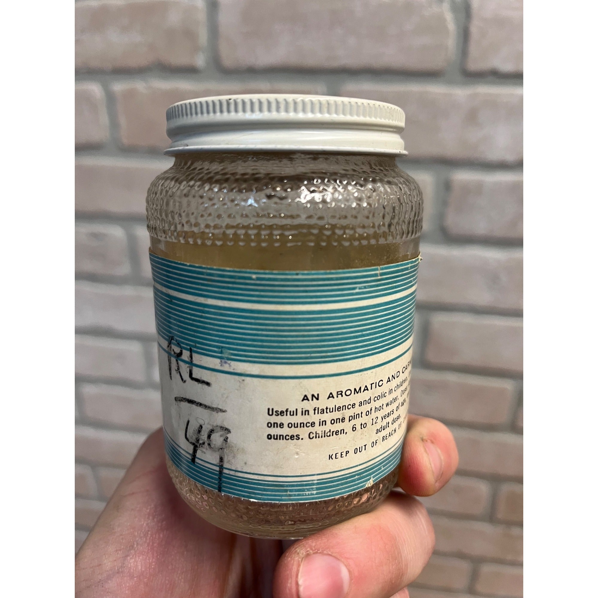 Vintage Kent Drug Co. Catnip Leaves Empty Glass Jar Apothecary