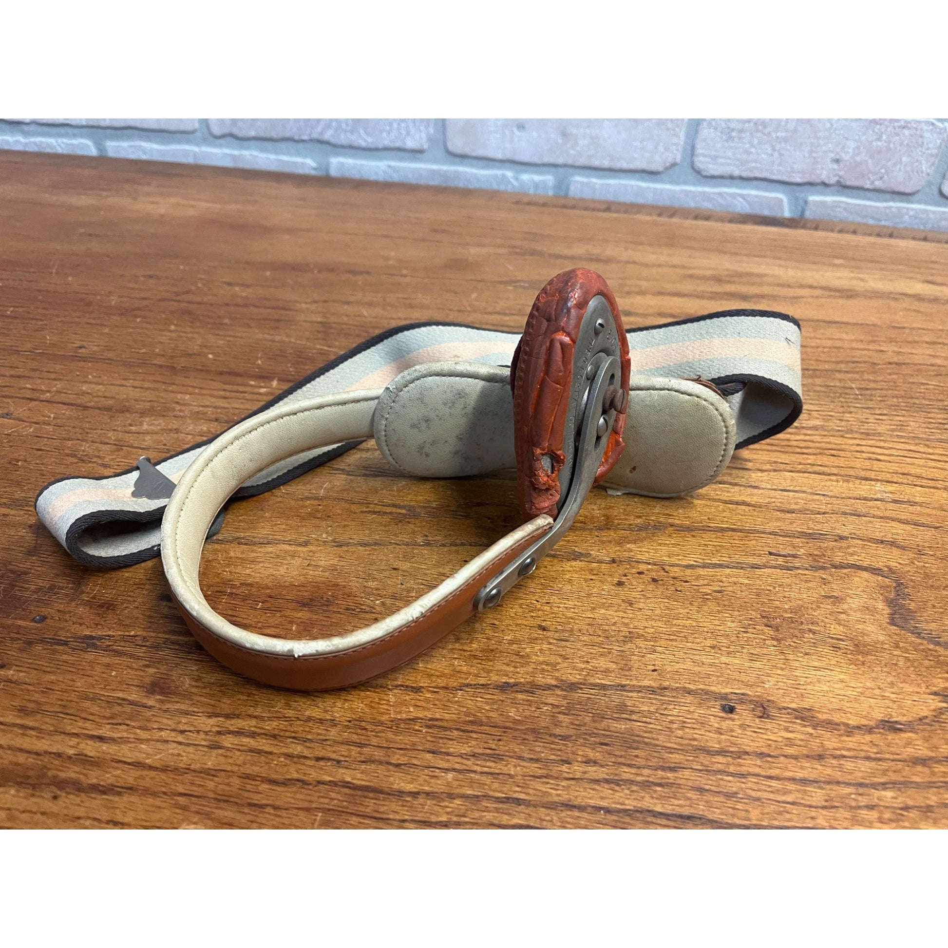 Antique Vintage Hernia Belt Medical Device Oddity Leather Ohio Truss Co. 1900s