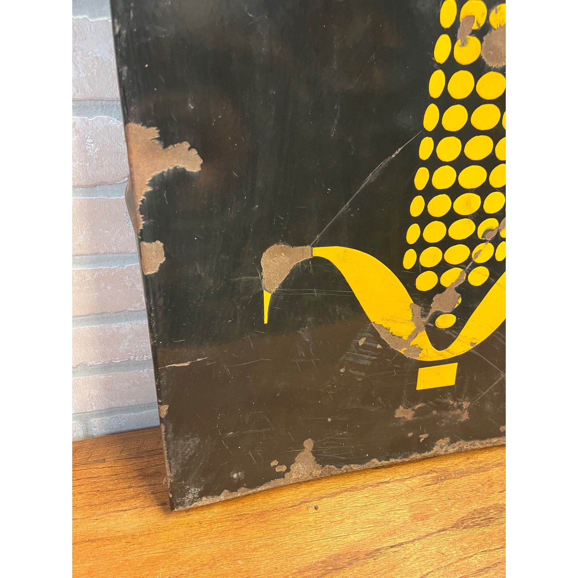 Vintage University of Iowa Kinnick Stadium Salvage Porcelain Sign Corn Football