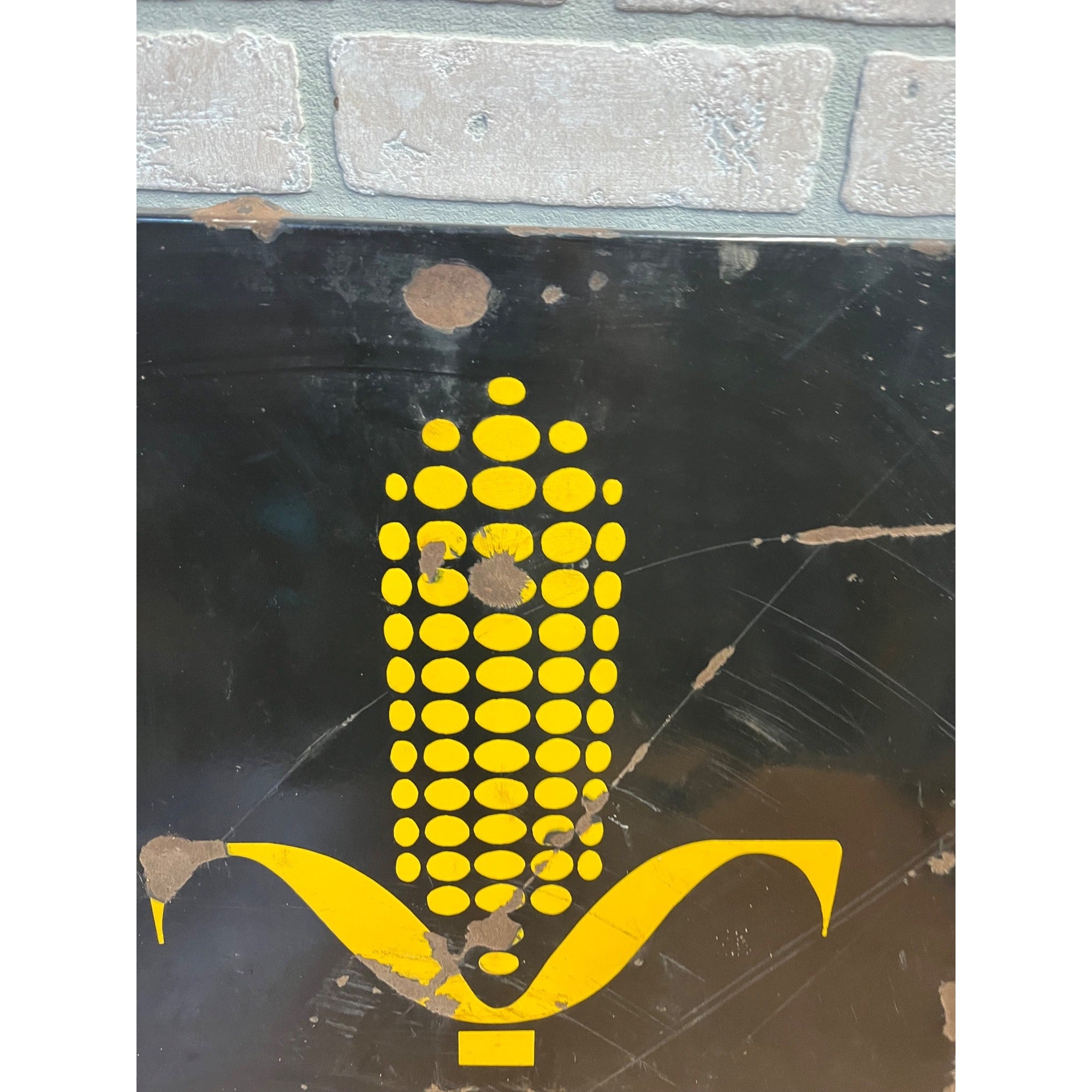 Vintage University of Iowa Kinnick Stadium Salvage Porcelain Sign Corn Football