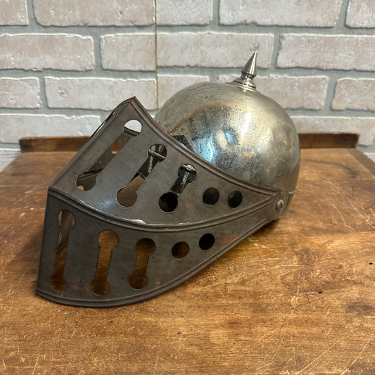 Early German Childs Reproduction Knights Helmet W/ Shield