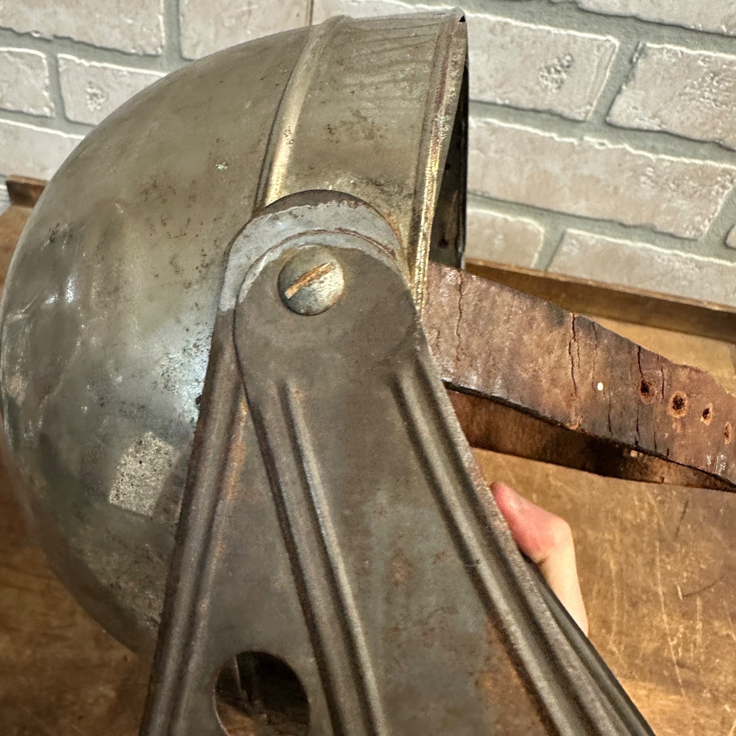 Early German Childs Reproduction Knights Helmet W/ Shield