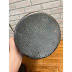 Antique Primitive Grey Graniteware Enamelware Lidded Lunch Pail Berry Bucket Farmhouse Kitchen Decor
