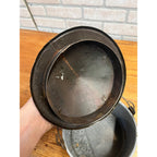 Antique Primitive Grey Graniteware Enamelware Lidded Lunch Pail Berry Bucket Farmhouse Kitchen Decor