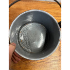 Antique Primitive Grey Graniteware Enamelware Lidded Lunch Pail Berry Bucket Farmhouse Kitchen Decor