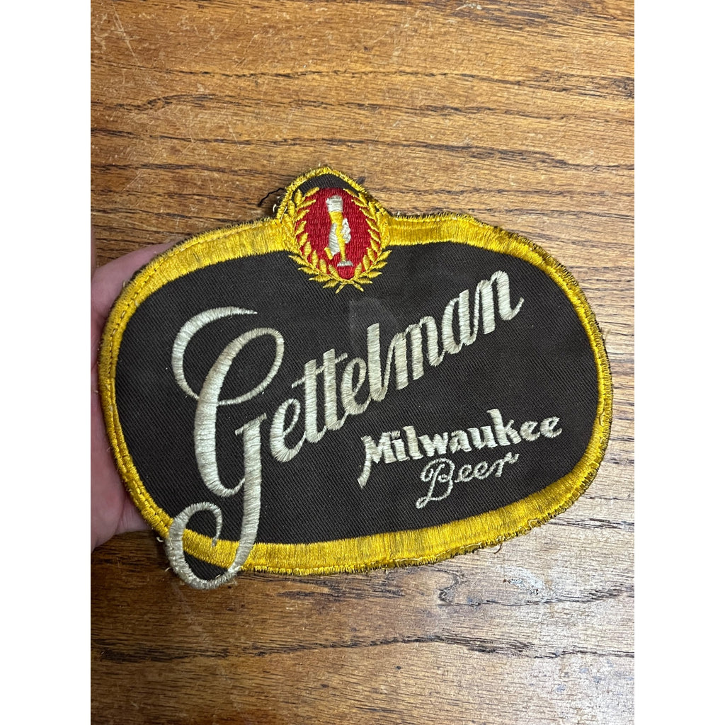 Vintage Gettelman Beer Uniform Jumbo 7" Jacket Patch Milwaukee Wisconsin WI