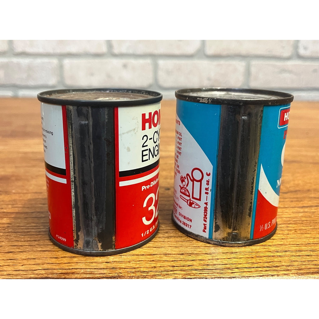 Vintage Homelite Premium 2-Cycle Motor Oil and 2-Cycle Engine Oil Half-Pint Tin Can Set SAE 40 Charlotte, North Carolina