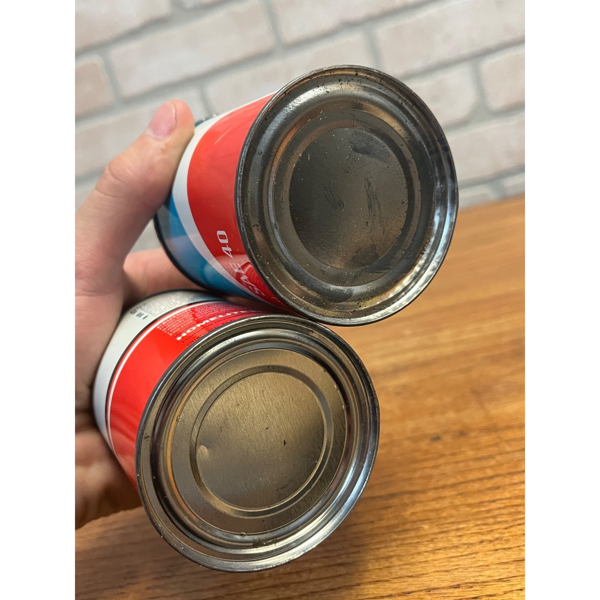 Vintage Homelite Premium 2-Cycle Motor Oil and 2-Cycle Engine Oil Half-Pint Tin Can Set SAE 40 Charlotte, North Carolina