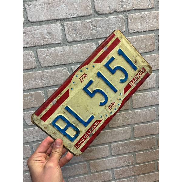 Vintage 1976 1776 Illinois License Plate Bicentennial BL 5151