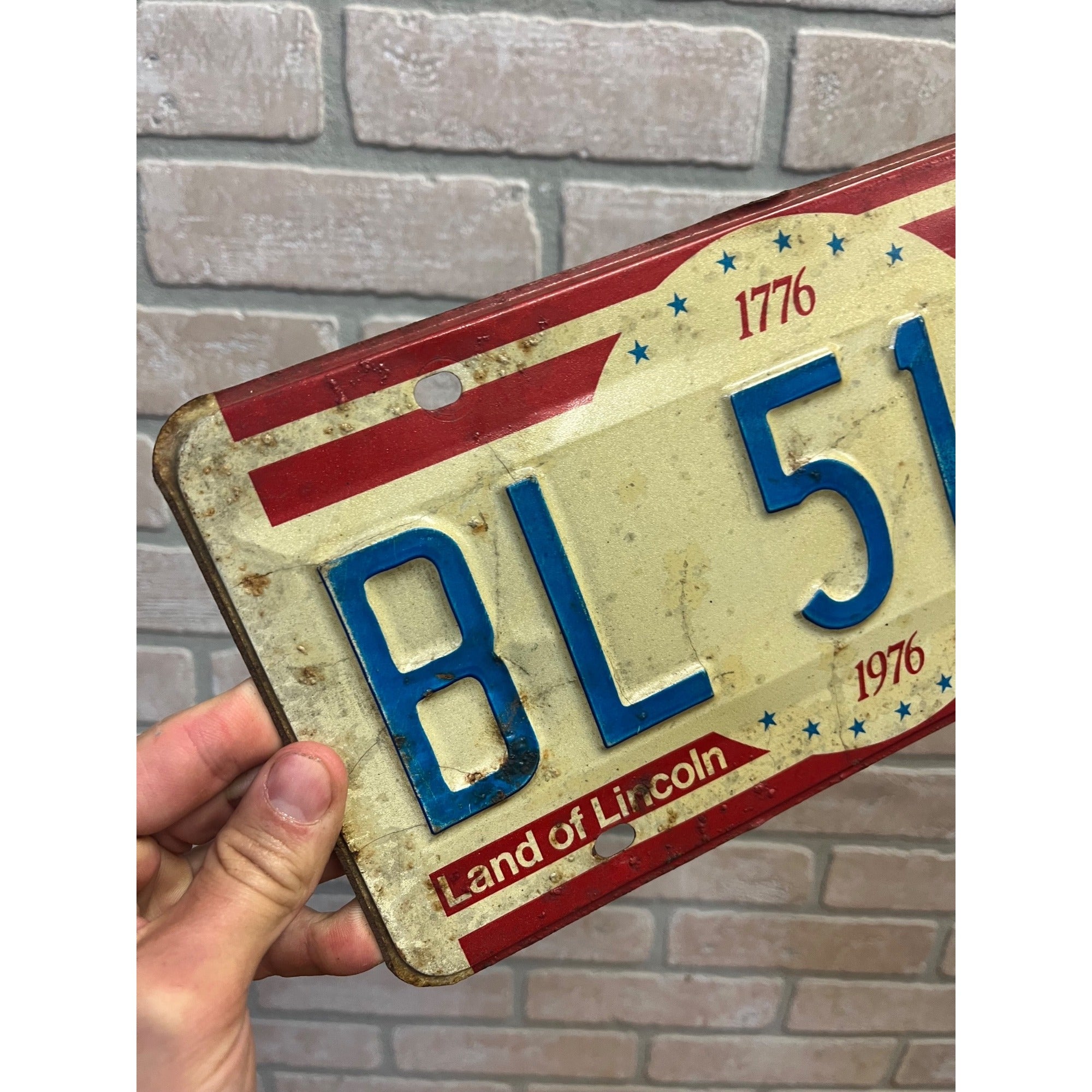 Vintage 1976 1776 Illinois License Plate Bicentennial BL 5151