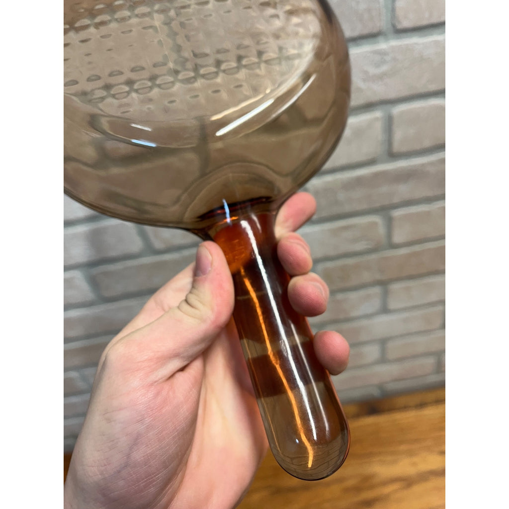 Corning Ware Vision 7 Inch Waffle Bottom Frying Pan Skillet Amber Glass FRANCE