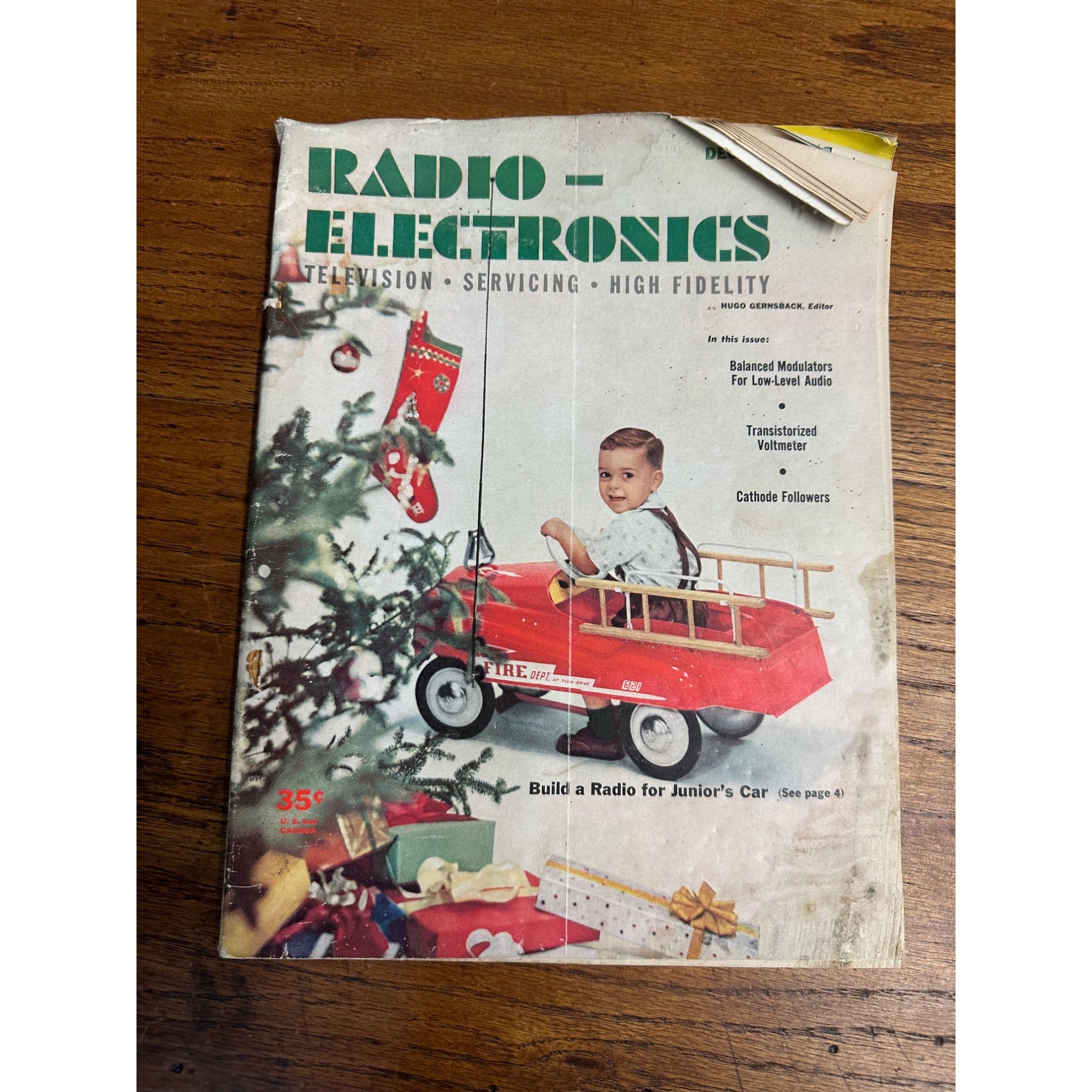 Vintage Radio Electronics Magazine December 1954 Christmas Cover TV High Fidelity