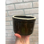 Vintage Ashley Dairy Co. 1lb Stoneware Butter Crock Albany Brown Battle Creek MI