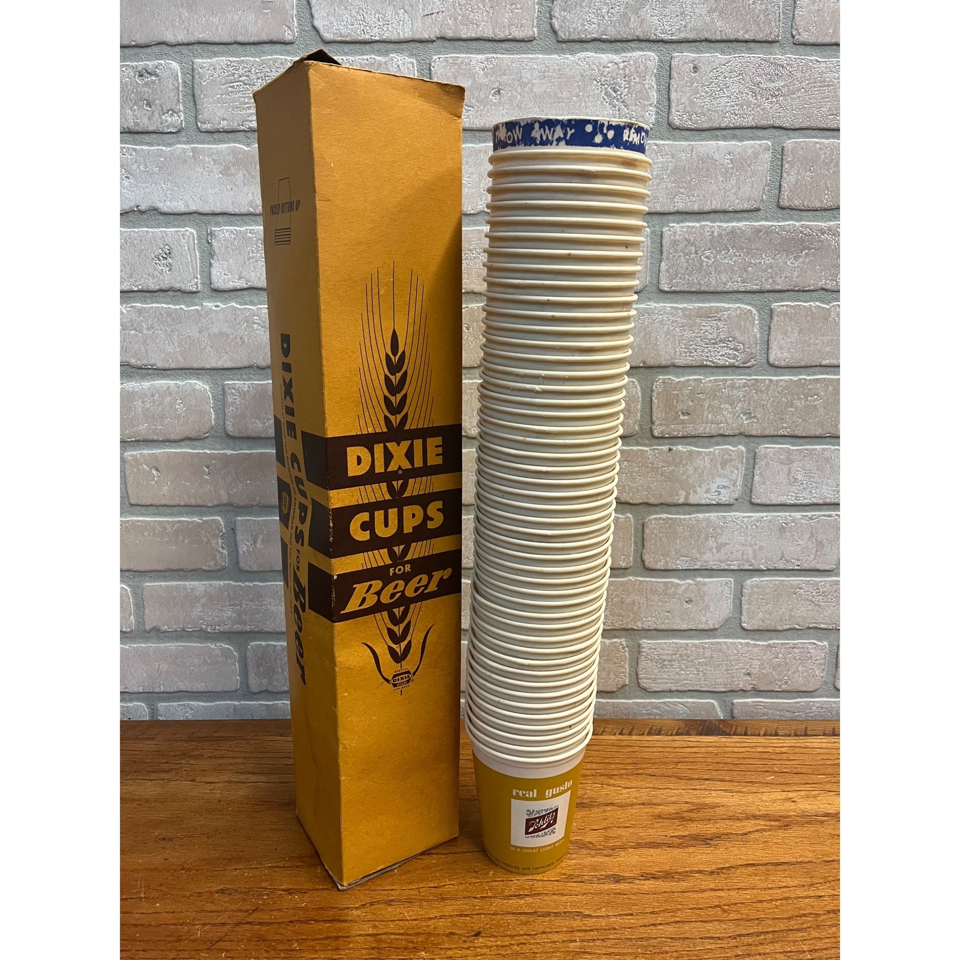 Vintage Jos. Schlitz Beer 1960s Wax 16oz Beer Cups NOS Cups Lot (47)