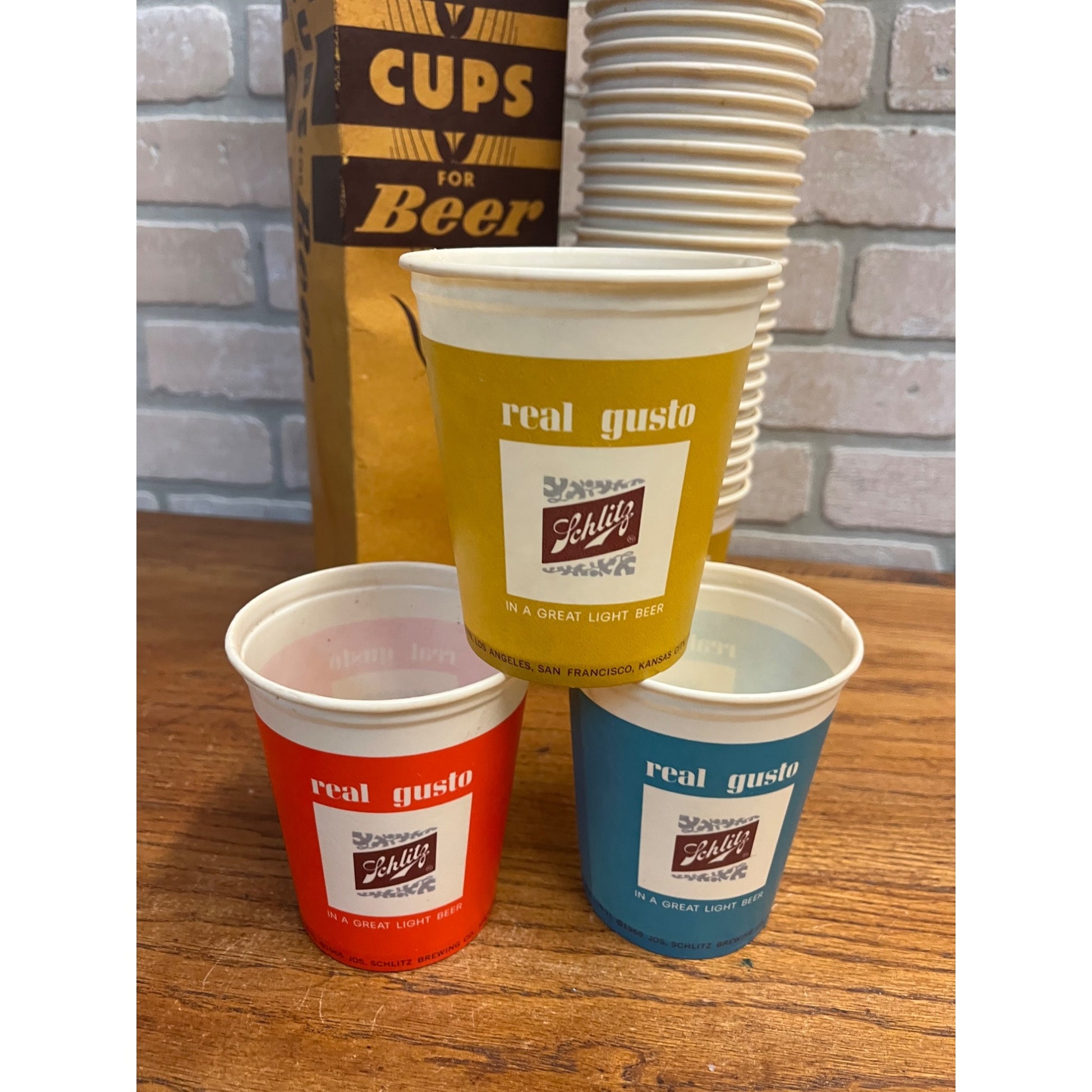 Vintage Jos. Schlitz Beer 1960s Wax 16oz Beer Cups NOS Cups Lot (47)
