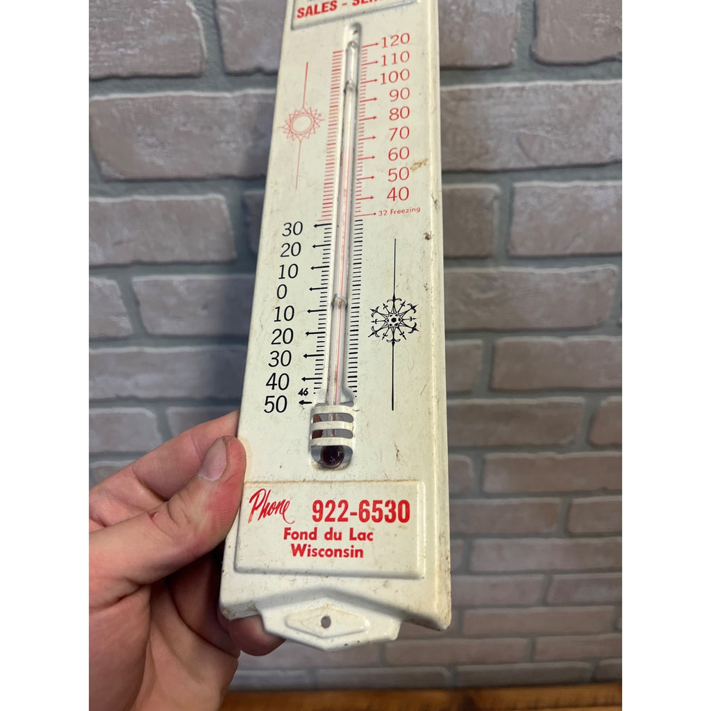 Vintage Hansen Refrigeration Service Fond du Lac WI Advertising Thermometer Sign