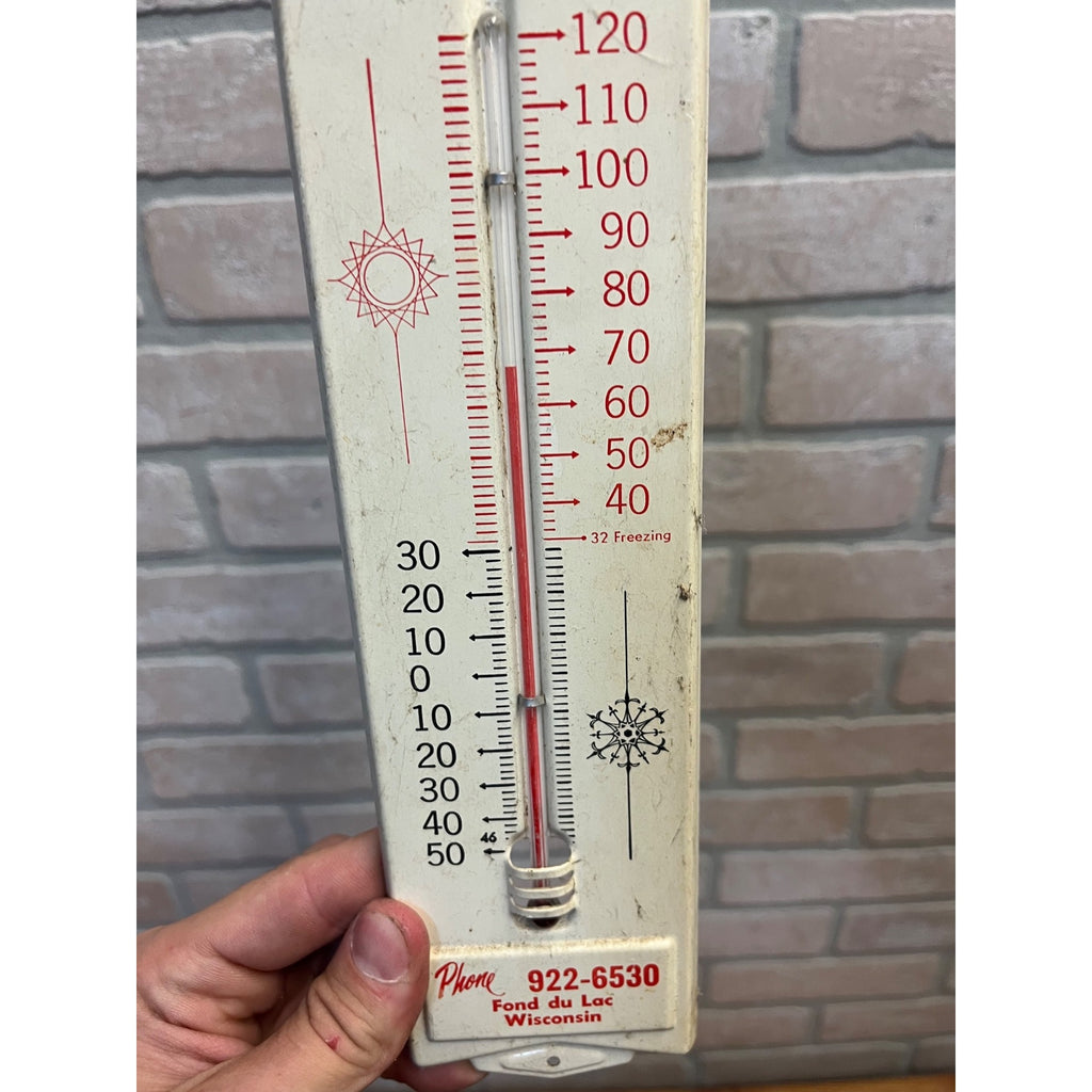 Vintage Hansen Refrigeration Service Fond du Lac WI Advertising Thermometer Sign