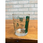 Libbey Apothecary Pharmacy Rx Gold Trim Rocks Glass Green (1) Single