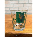 Libbey Apothecary Pharmacy Rx Gold Trim Rocks Glass Green (1) Single