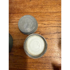 1900s Pair Early Ball Perfect Mason Canning Jars Footed A Aqua Blue #4 Zinc lids