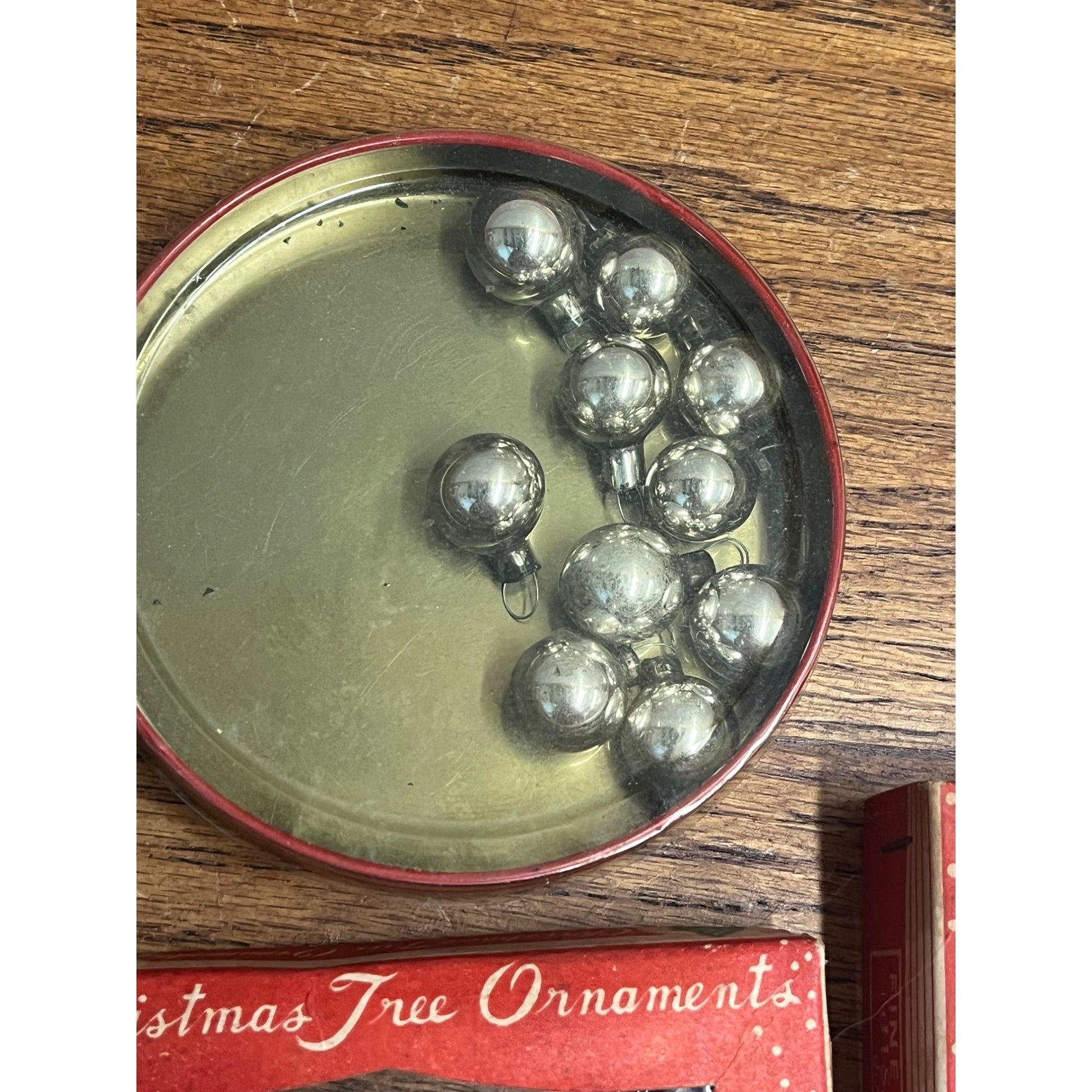 Vintage 1950s Japan Glass Feather Tree Christmas Ornaments Bells 15mm 20mm