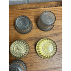 Vintage Ribbed Kerr Atlas Ball Jelly Glass Jars Lot Original Tin Metal Lids