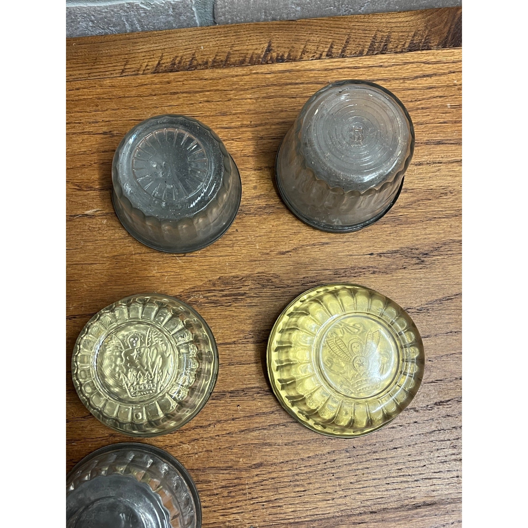 Vintage Ribbed Kerr Atlas Ball Jelly Glass Jars Lot Original Tin Metal Lids