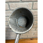 Vintage Antique Graniteware Enamel Ladle w/ Drain Holes 13" Enamelware Primitive