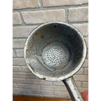Vintage Antique Graniteware Enamel Ladle w/ Drain Holes 13" Enamelware Primitive