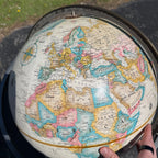 Large 16" Globe W/ Metal Stand Cast Iron Unique World Classic Replogle