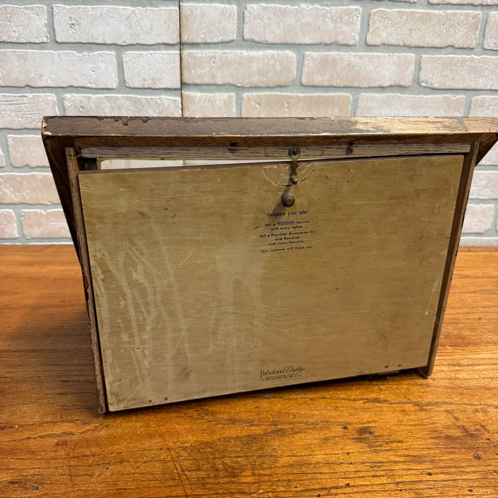 Ronson Cigarette Lighter Display Case Store Display As-Is