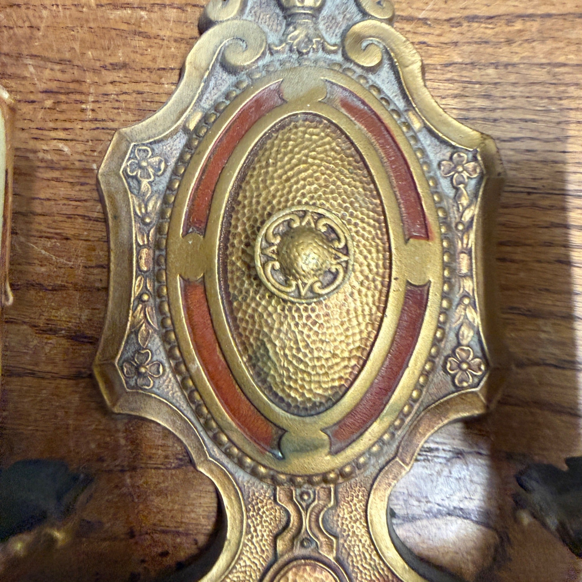 Antique Art Nouveau Victorian Wall Sconce Pair Double Light Fixtures Cast Iron