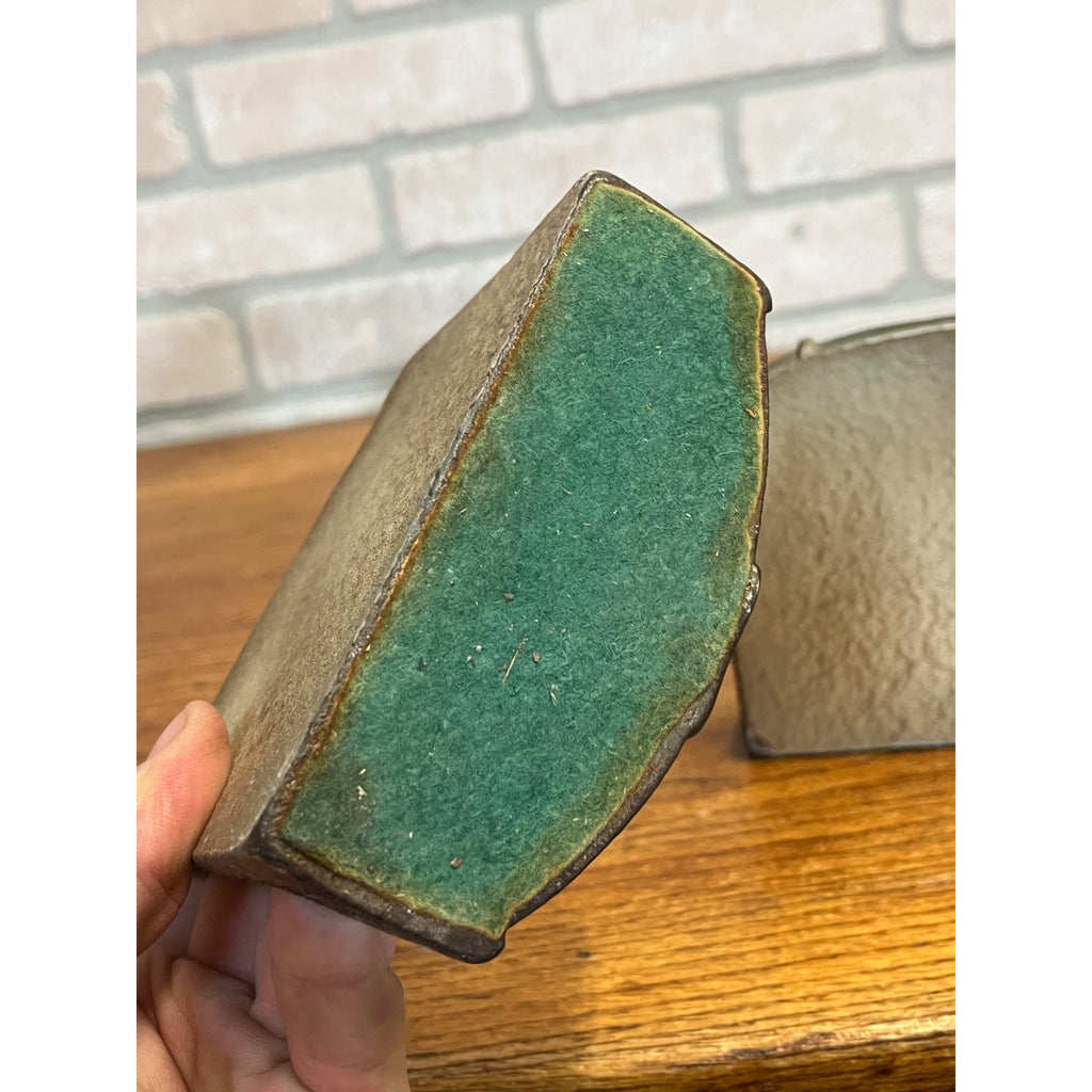 Pair of Antique Rare Original Paint Solid Cast Iron Angelus Bookends Vintage