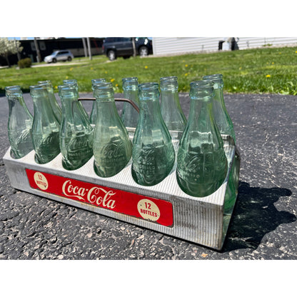 Vintage 1950s Coca-Cola Aluminum 12 Soda Bottle Carrier Advertising
