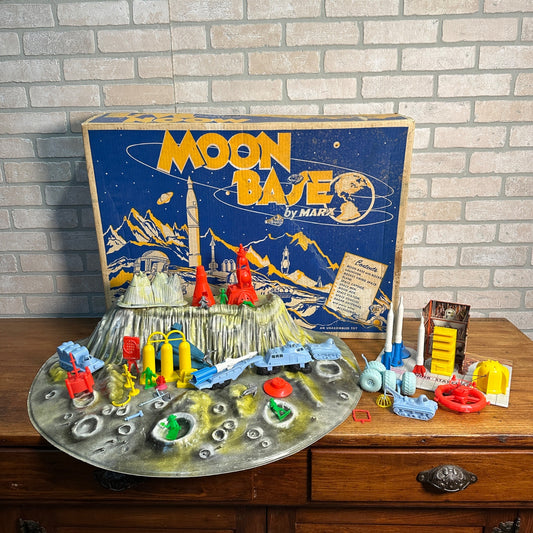 RARE 1960s Marx Moon Base Playset w/ Original Box Sci-Fi Space Toy