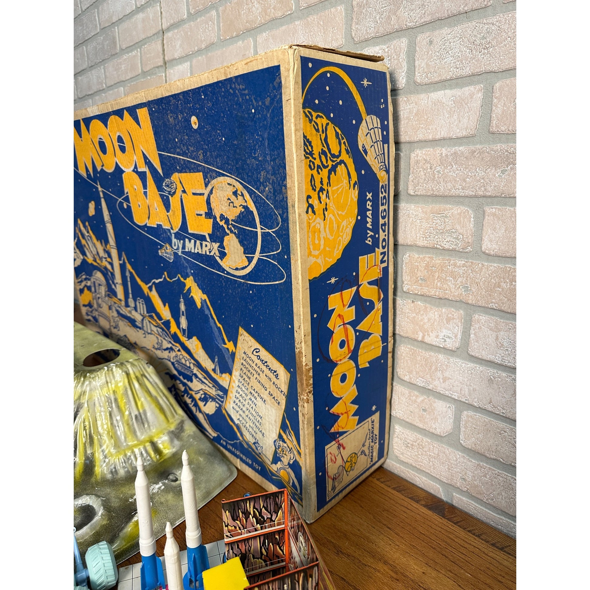 RARE 1960s Marx Moon Base Playset w/ Original Box Sci-Fi Space Toy
