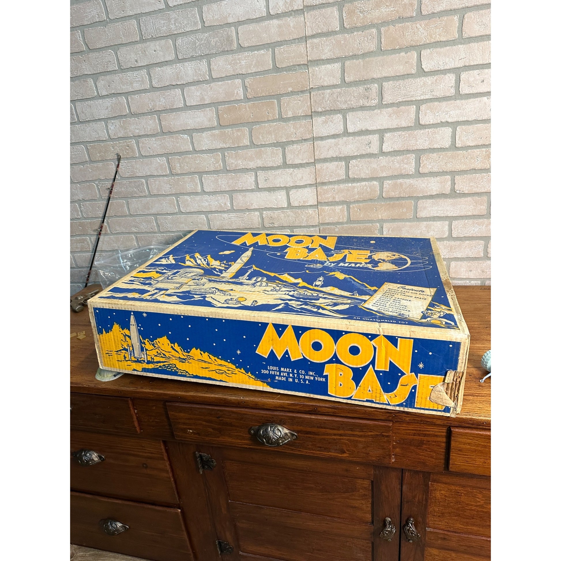 RARE 1960s Marx Moon Base Playset w/ Original Box Sci-Fi Space Toy