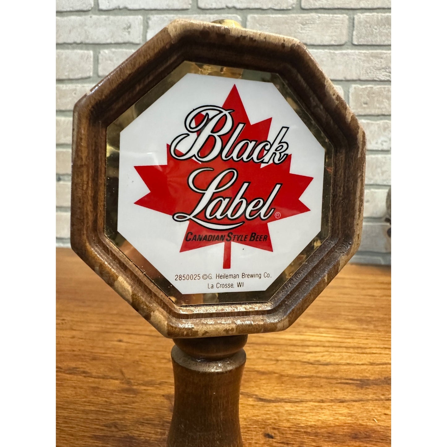 Vintage Black Label Canadian Style Beer Wooden Tap Handle Knob