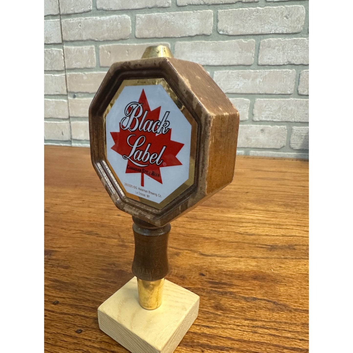 Vintage Black Label Canadian Style Beer Wooden Tap Handle Knob