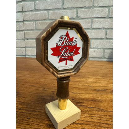 Vintage Black Label Canadian Style Beer Wooden Tap Handle Knob