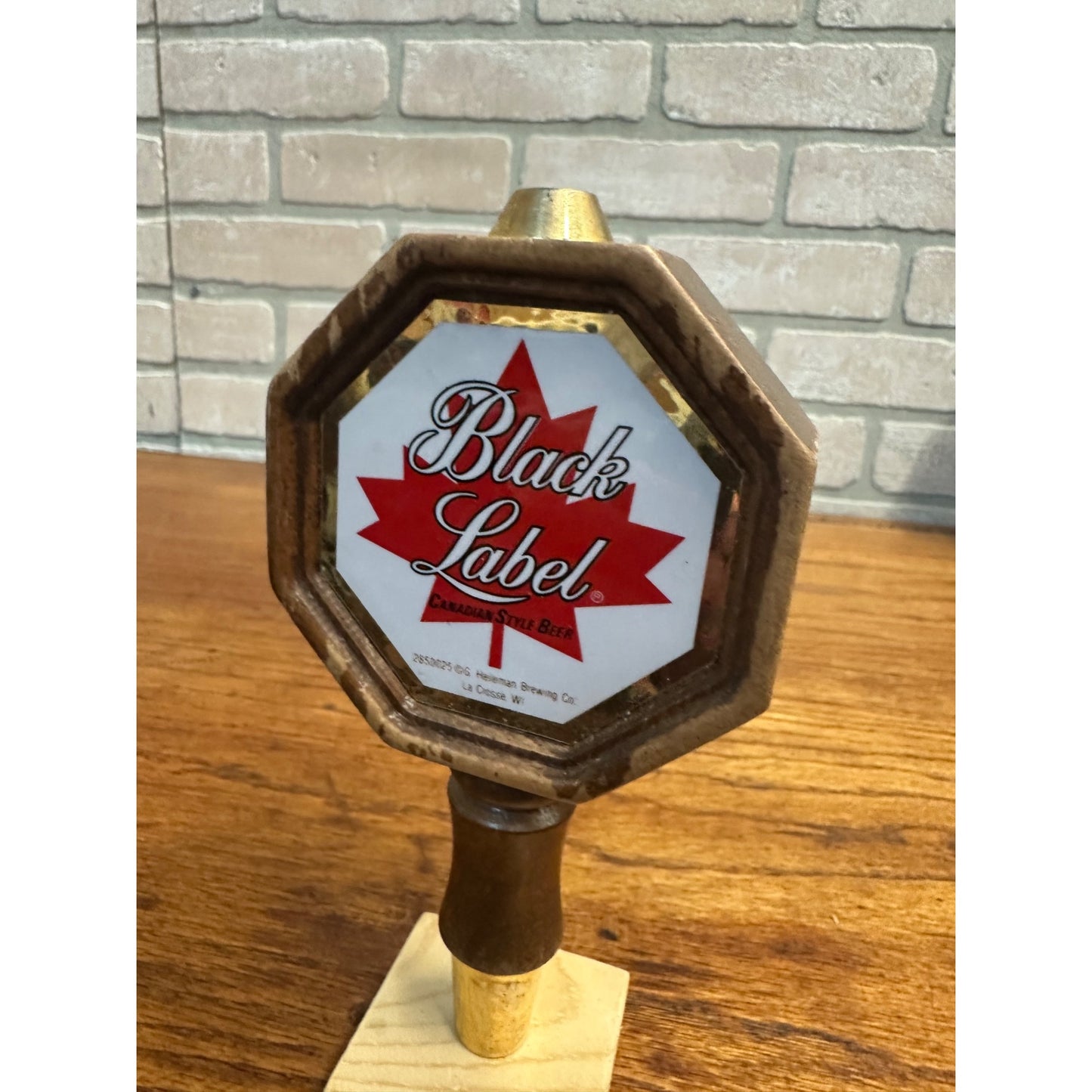 Vintage Black Label Canadian Style Beer Wooden Tap Handle Knob