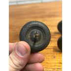 Original Louis Marx Lot (3) Tire Wheel Hard Rubber Replacement Parts 1.5"
