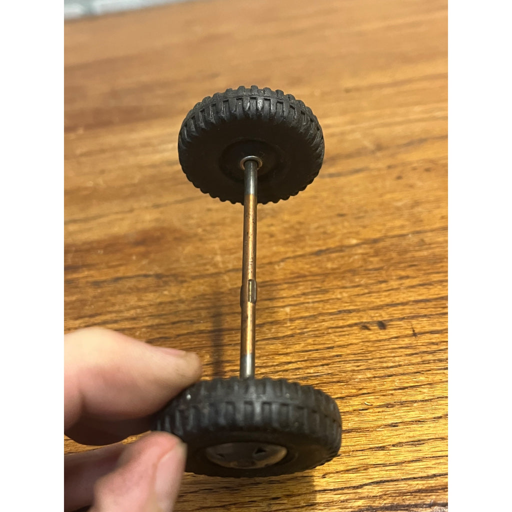 Original Louis Marx Lot (3) Tire Wheel Hard Rubber Replacement Parts 1.5"