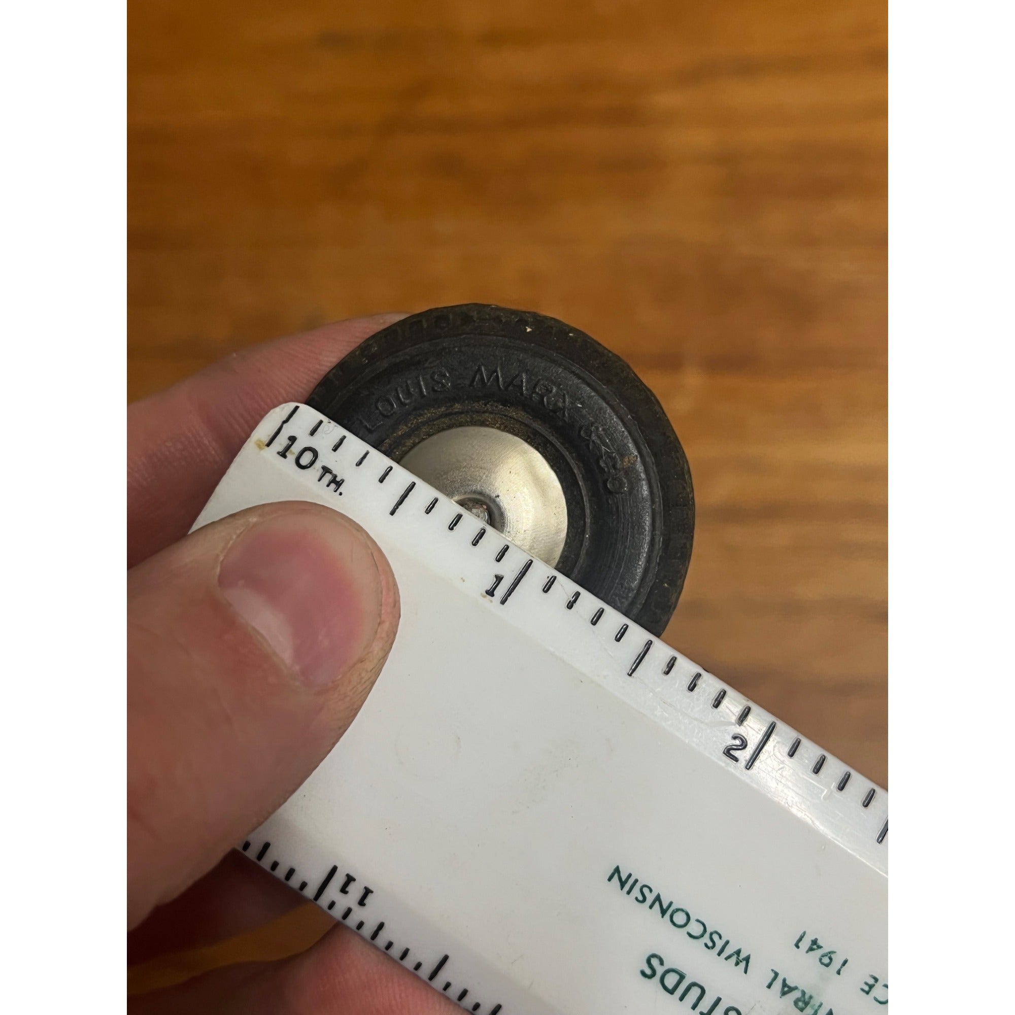 Original Louis Marx Lot (3) Tire Wheel Hard Rubber Replacement Parts 1.5"