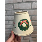Vintage 1985 Pat Wade Clip On Mini Chandelier Lamp Shade Merry Christmas Tree 4”
